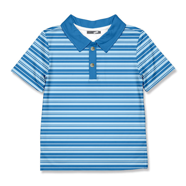 Kids Ocean Blue Stripe Polo