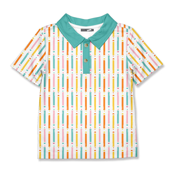 Kids White Pencils Polo