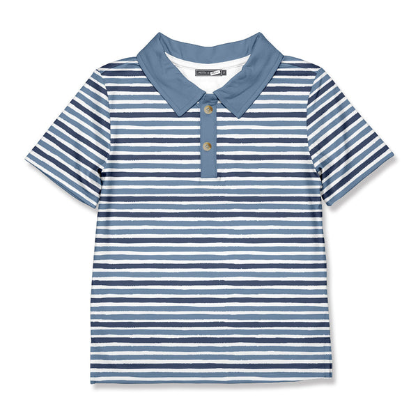 Kids Blue Moon Stripe Polo