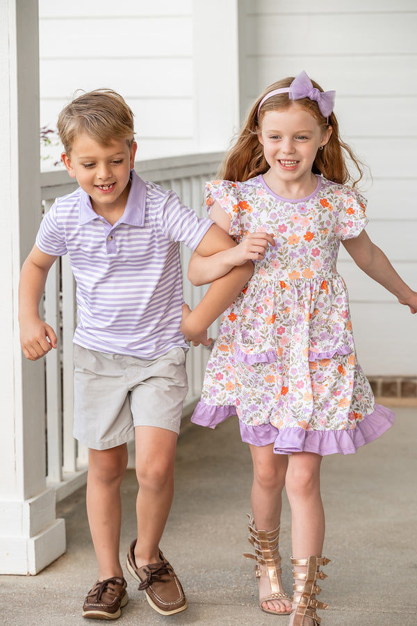 White Beatrice Floral Patch-Pocket Dress