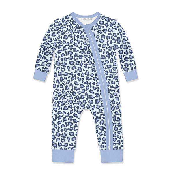 Kids Blue Skin Print Zip-Up Playsuit