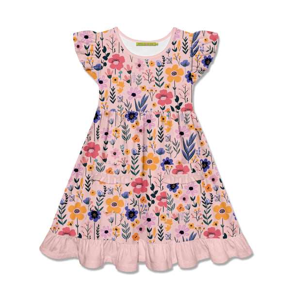 Millie Loves Lily Girls Pink BTS Floral 2-Pocket Dress