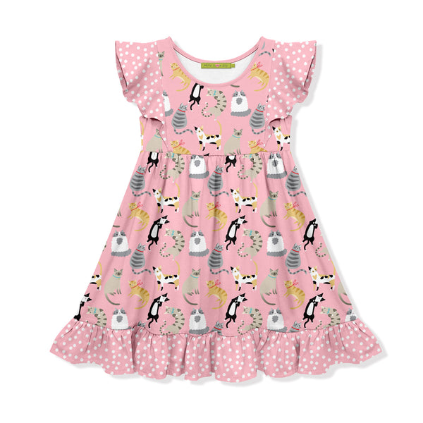 Pink Kitty Lounge Angel-Sleeve Dress