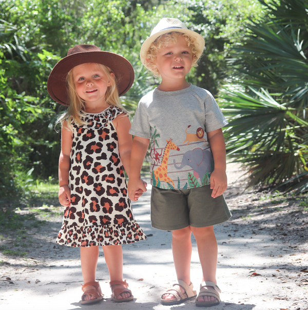 Leopard Dress With Ruffle Neckline