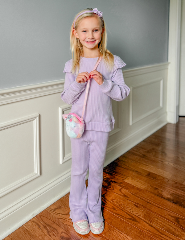 Orchid Petal Ribbed Top & Orchid Petal Flare Leggings