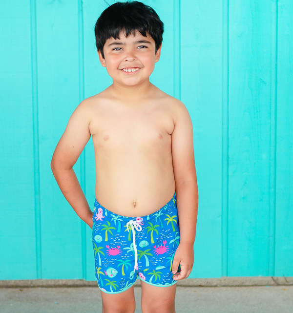 Blue Paradise Island Swim Shorties