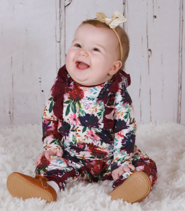 Millie Loves Lily Toddler Girl Floral One-Piece Romper, Purple