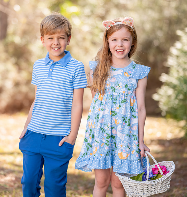 Marina Blue Stripe Polo