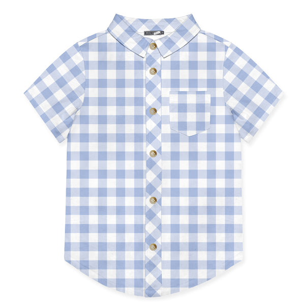 Periwinkle Gingham Short-Sleeve Shirt