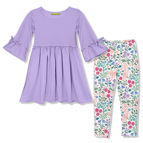 Orchid Petal Bow-Sleeve Dress & Spring Things Leggings