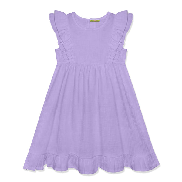 Orchid Petal Double-Ruffle Sleeveless Dress