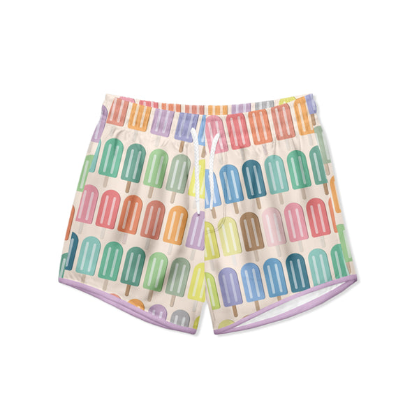 Cream Multicolor Popsicles Swim Shorties