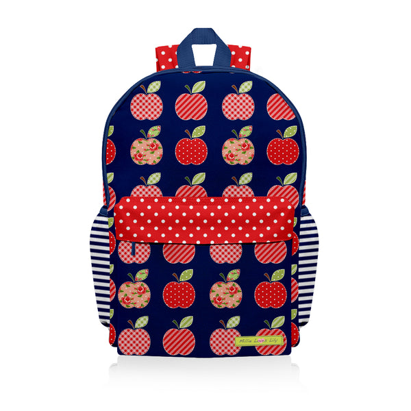 Navy & Red Apple Backpack