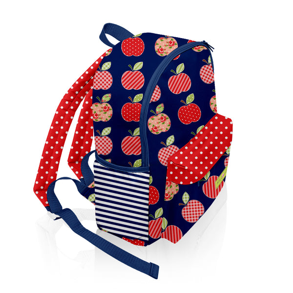 Navy & Red Apple Backpack