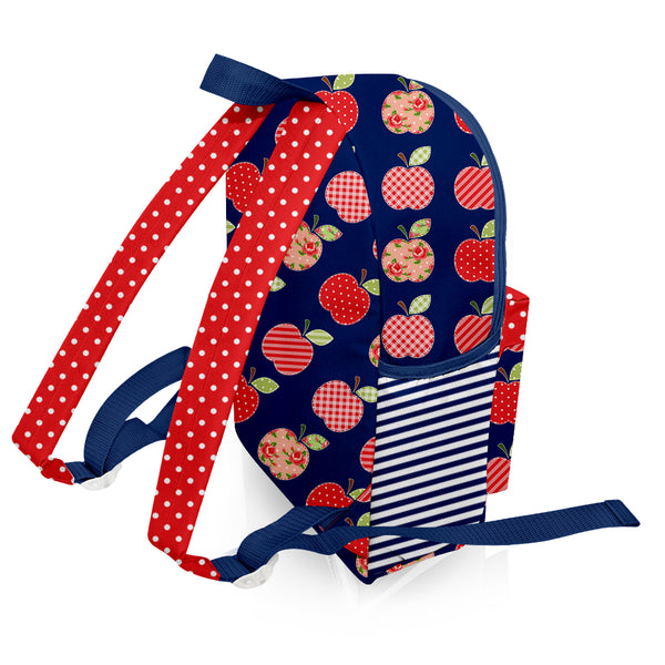 Navy & Red Apple Backpack