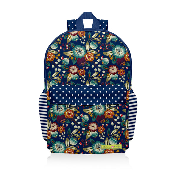 Navy Famous Floral Backpack