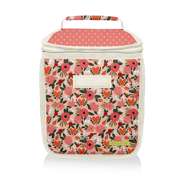 Coral Floral One-Handle Lunch Bag