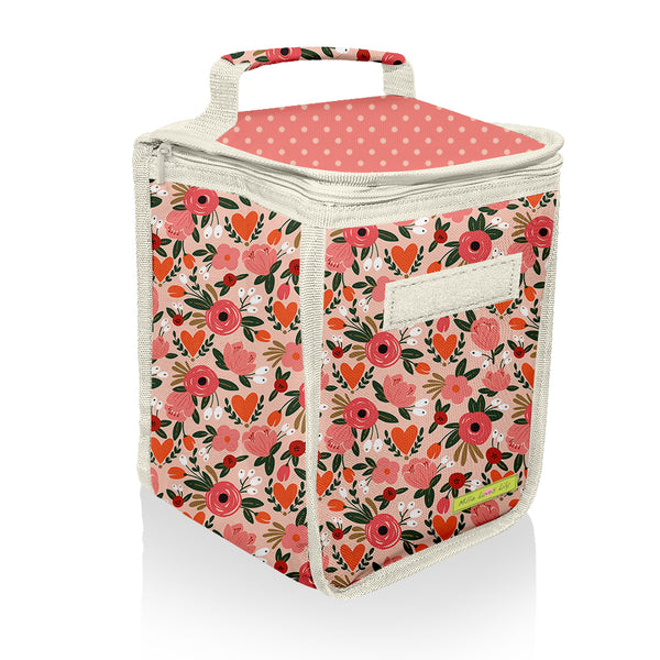 Coral Floral One-Handle Lunch Bag