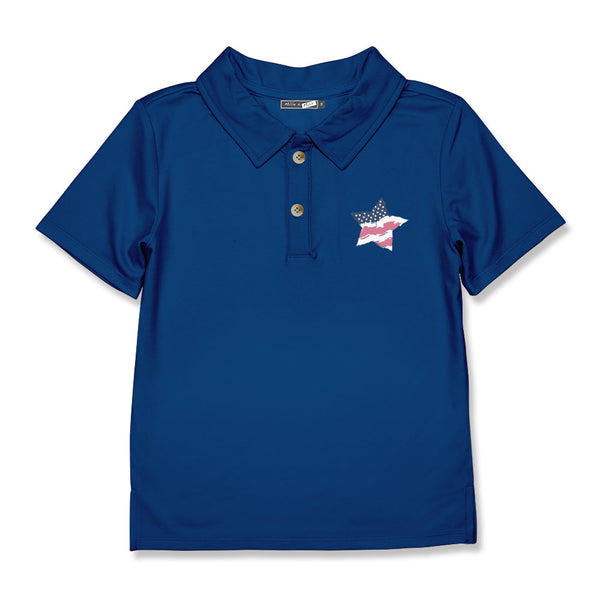 Navy Americana Star Polo