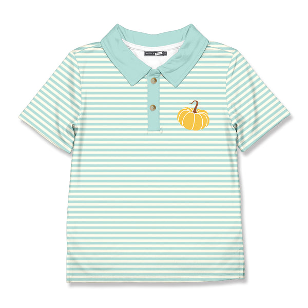Mint Stripe Pumpkin Polo