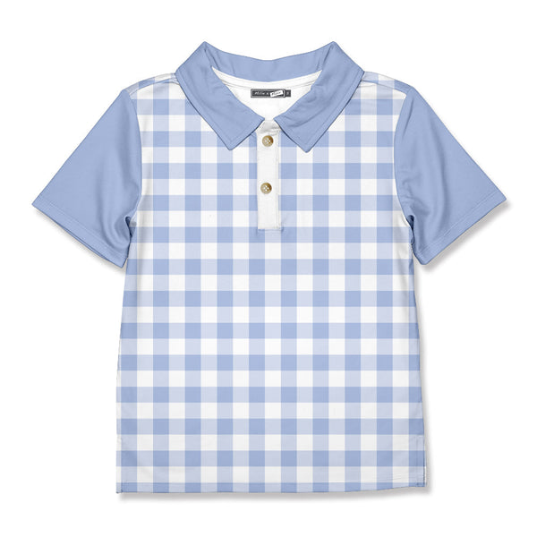 Periwinkle & White Gingham Polo