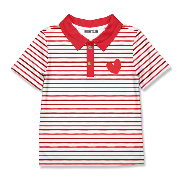 Red Stripe Heart Polo