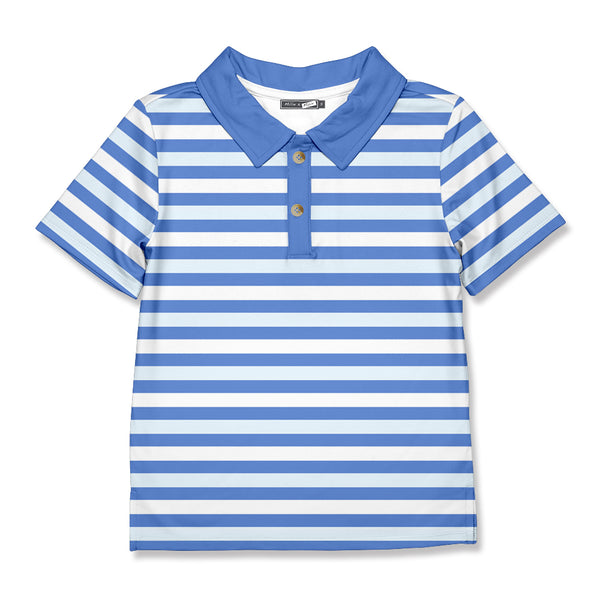 Marina Blue & Ice Blue Stripe Polo