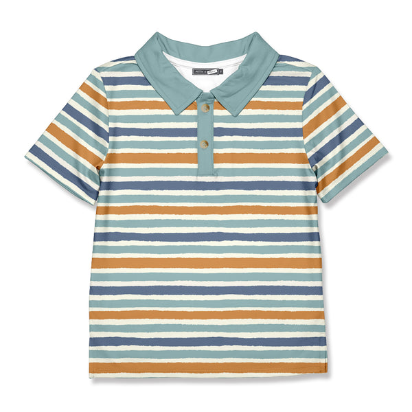 Nile Blue Brush Stripe Polo