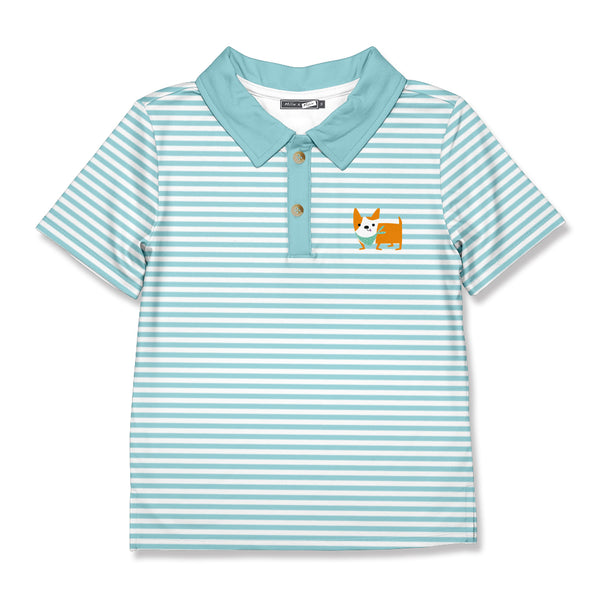 Aqua Stripe Doggie Polo