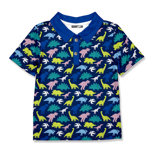 Navy Dino Block Polo