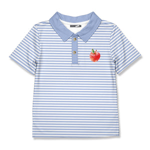 Periwinkle Stripe Apple Polo