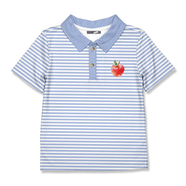 Periwinkle Stripe Apple Polo