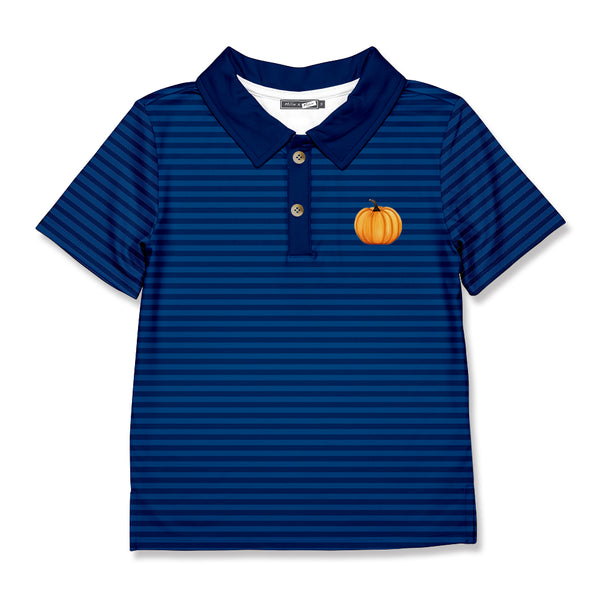 Blue & Navy Stripe Pumpkin Polo