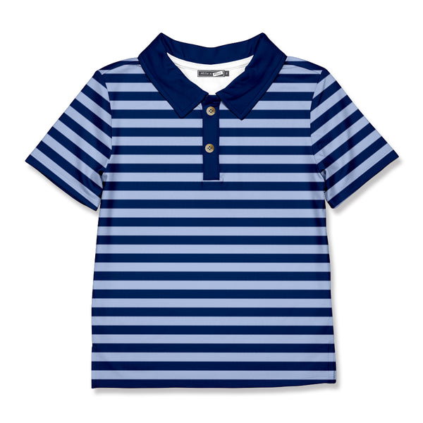 Navy & Periwinkle Stripe Polo