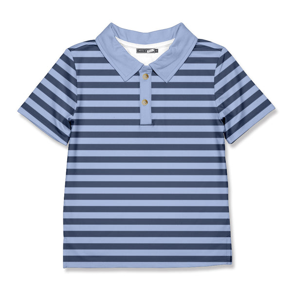 Periwinkle & Navy Stripe Polo