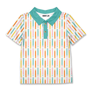 Kids White Pencils Polo