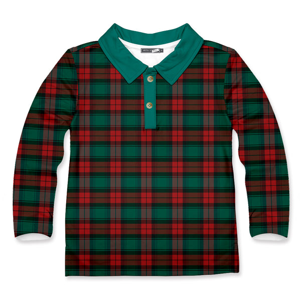 Ivy Green Christmas Plaid Long-Sleeve Polo