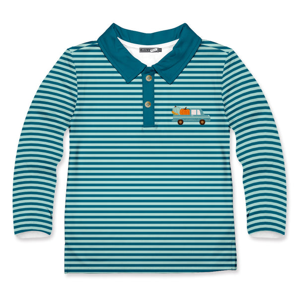 Kids Teal Pumpkin Truck Long-Sleeve Polo