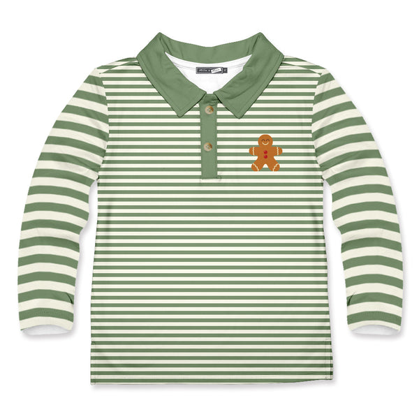 Kids Loden Frost Gingerbread Long-Sleeve Polo