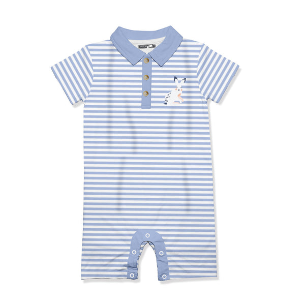 Periwinkle Bunny Meadow Collared Romper