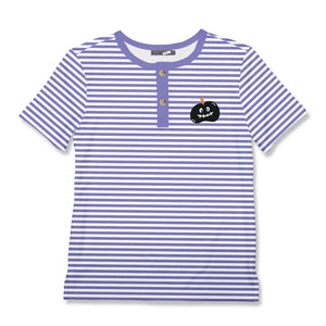 Purple Stripe Pumpkin Short-Sleeve Henley