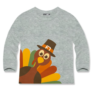 Heather Gray Turkey Long-Sleeve Crewneck Top
