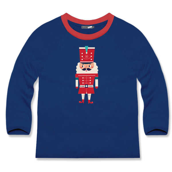 Navy Nutcracker Long-Sleeve Crewneck Top