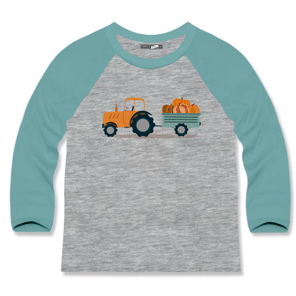 Nile Blue Pumpkin Truck Long-Sleeve Crewneck Top