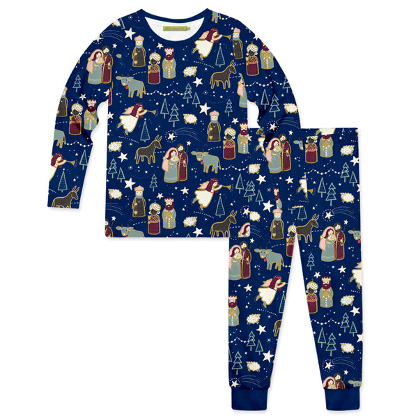 Navy Nativity Pajama Set