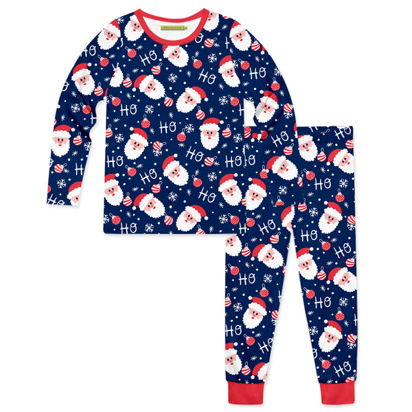 Navy & Red HoHo Santa Pajama Set