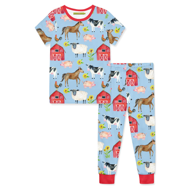 Light Blue Barn Yard Pajama Set