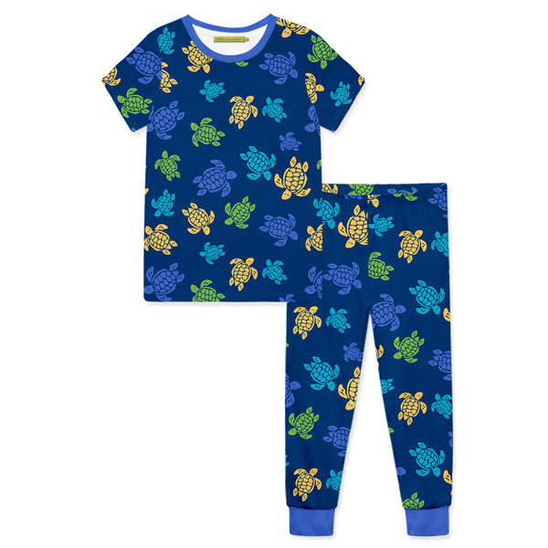 Blue Turtle Trail Pajama Set