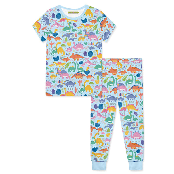 Ice Blue Dino Rama Pajama Set