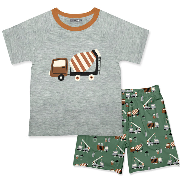 Mixer Truck Crewneck Tee & Town Trucks Pocket Shorts